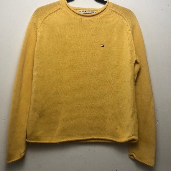 Tommy Hilfiger Yellow Pullover Unisex Sweatshirt Size M - Picture 1 of 5